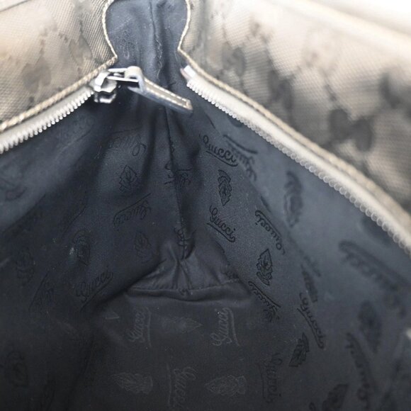 GUCCI Logo Imprime GG Pattern Shoulder Tote Bag PVC Leather Khaki Italy - Picture 7 of 16